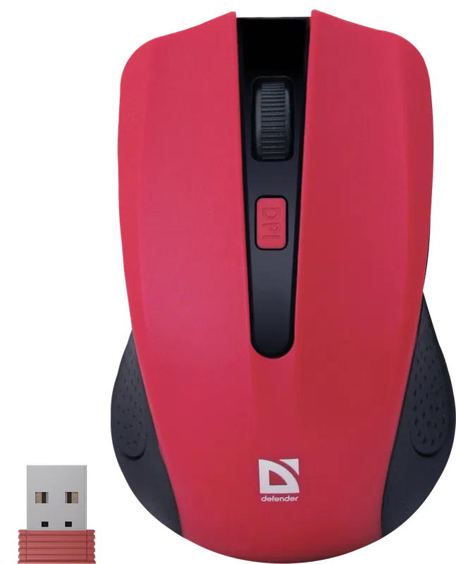 Мышь беспроводная Defender Accura MM-935 красный, 3 кнопки, 800-1600 dpi
