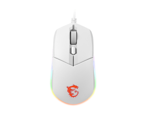 Мышь MSI Clutch GM11 Полноцветная RGB подсветка с 7 световыми эффектами. 5-уровневый сенсор White