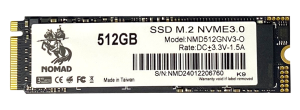 Твердотельный накопитель  512GB SSD NOMAD M.2 2280 PCIe3.0 NVMe R2840MB/s W1360MB/s NMD512GNV3-O