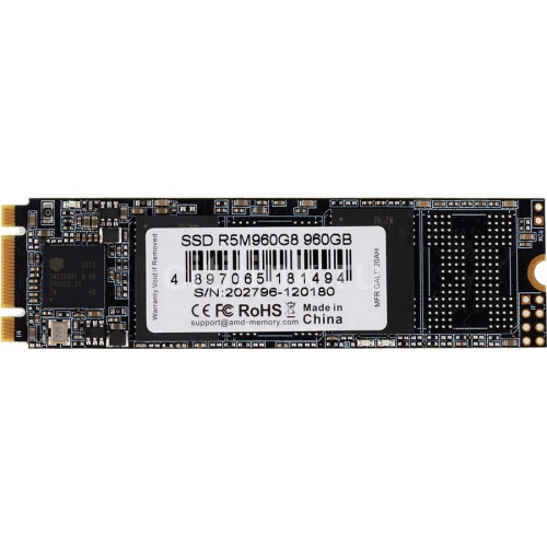 Твердотельный накопитель  960GB SSD AMD RADEON R5 M.2 2280 SATA3 R530Mb/s, W500MB/s R5M960G8