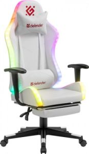 Игровое кресло Defender Watcher (M) RGB, подставка под ноги, белый