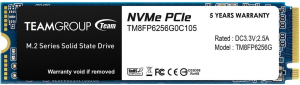 Твердотельный накопитель  256GB SSD TeamGroup MP33 M.2 NVMe R1600Mb/s W1300MB/s TM8FP6256G0C101