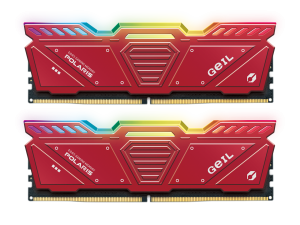 Оперативная память 32GB Kit (2x16GB)GEIL Polaris RGB 6400Mhz DDR5 PC5-51200 GOSR532GB6400C38BDC Red